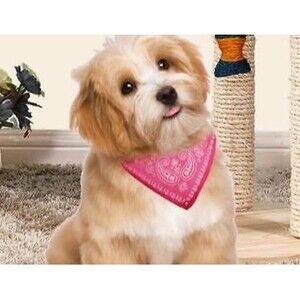 Pet's Neck Pink Scarf Bandana Leash Leather Collar Neckerchief Adjustable Belt